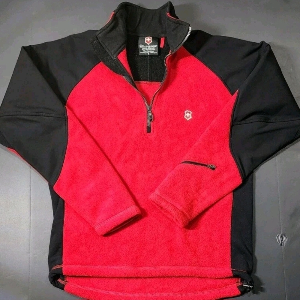Victorinox Swiss Army Polartec Mens Small 1/4 Zip Fleece Pullover Waist Drawcord